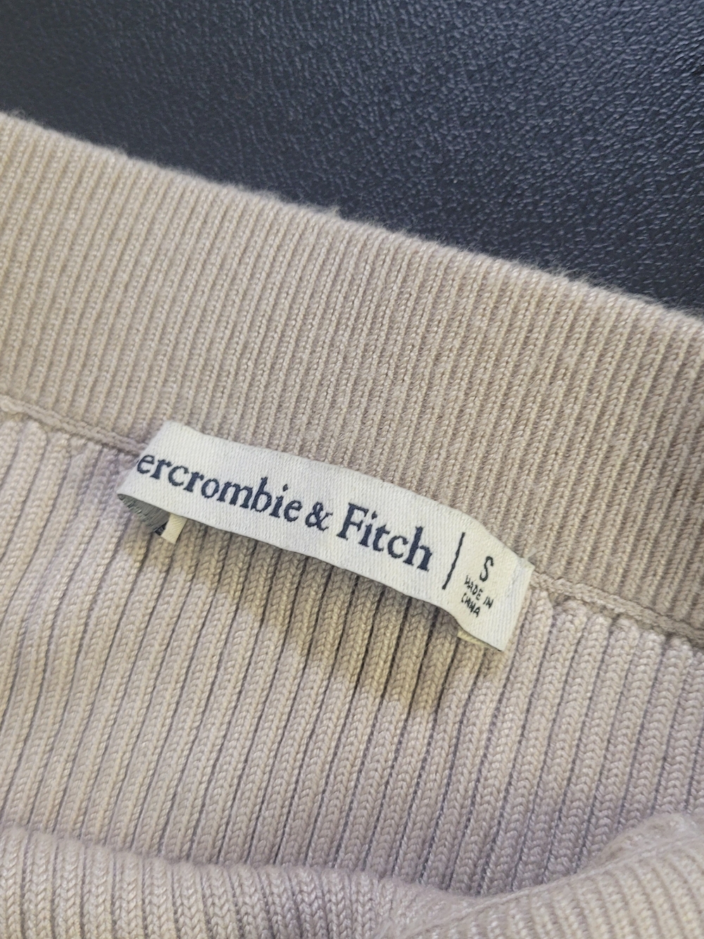 Abercrombie & Fitch Ribbed Pencil Skirt In Light Beige